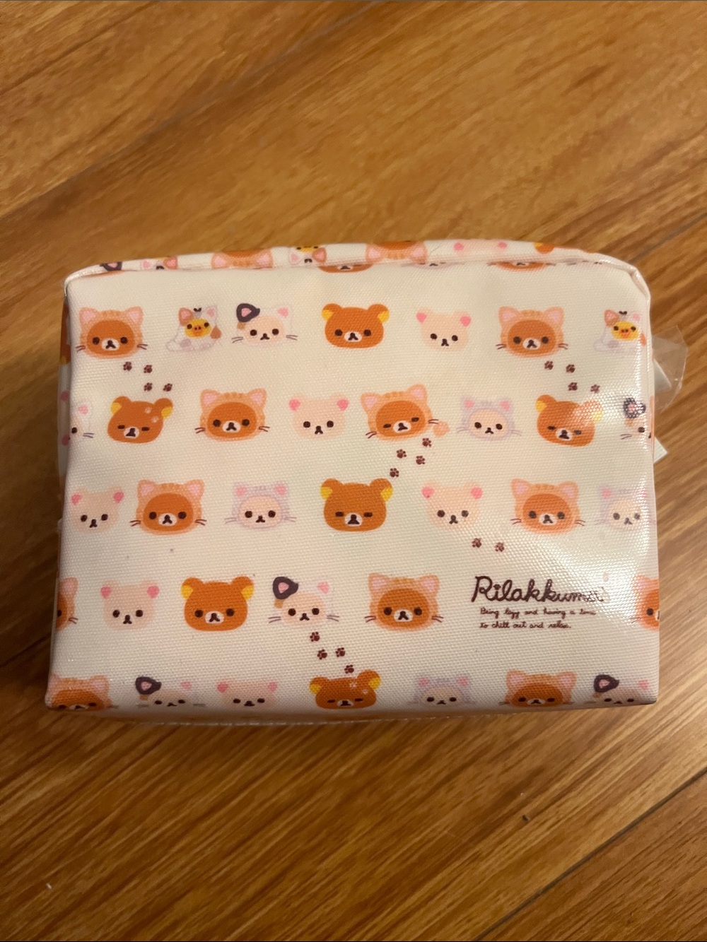 Rilakkuma Zip Pouch in Cream and Orange